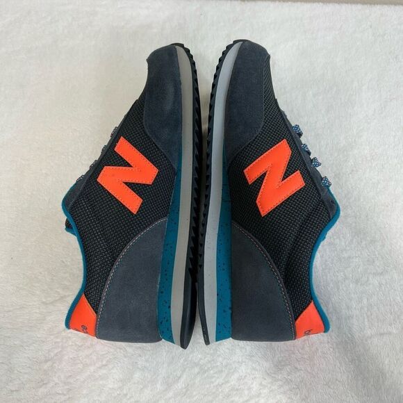 NEW BALANCE Classic Traditionnels Shows Grey and Neon Orange 9 Men NEW - Picture 6 of 10